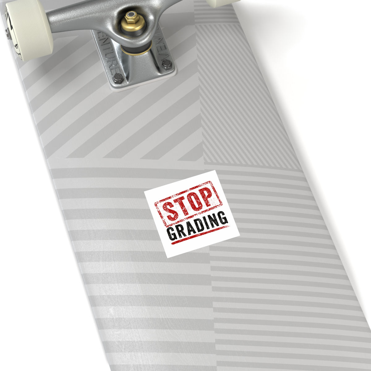 STOP GRADING stickers.