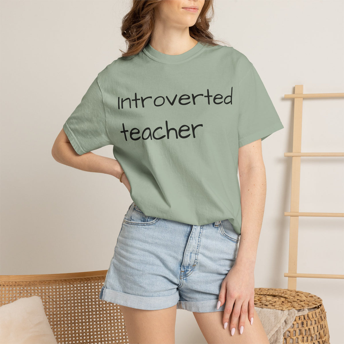 Introverted Teacher T-Shirt — Minimalist Teacher Gift