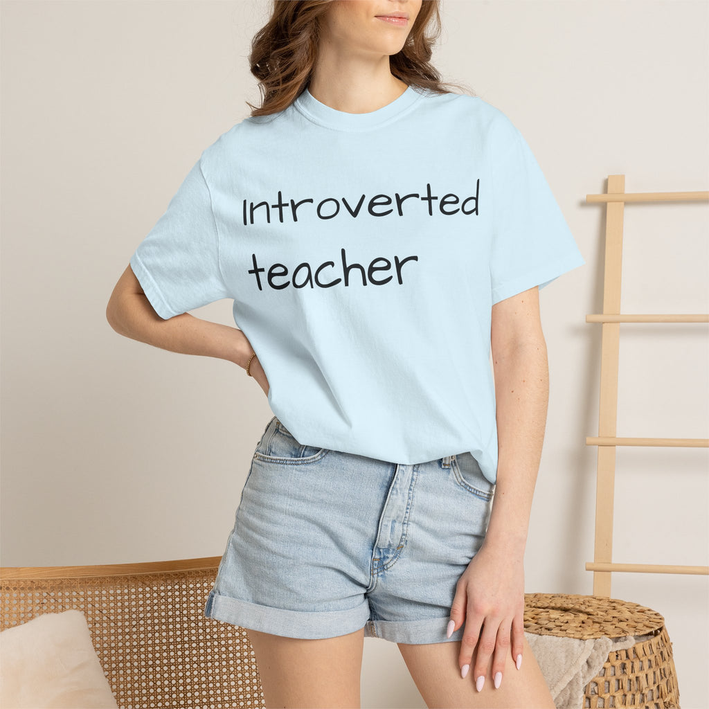 Introverted Teacher T-Shirt — Minimalist Teacher Gift
