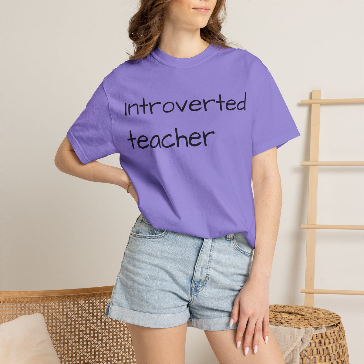 Introverted Teacher T-Shirt — Minimalist Teacher Gift