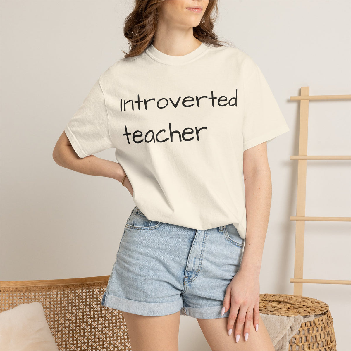 Introverted Teacher T-Shirt — Minimalist Teacher Gift
