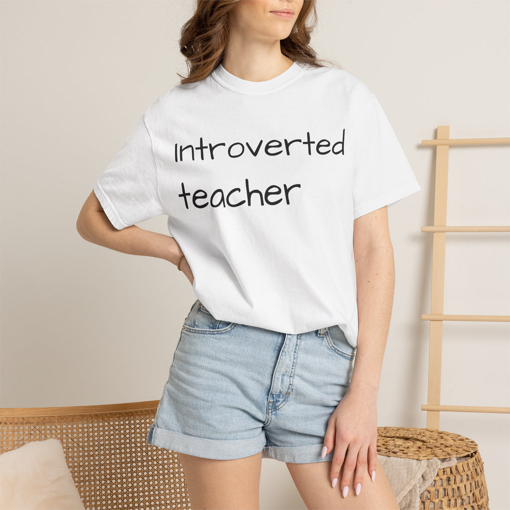 Introverted Teacher T-Shirt — Minimalist Teacher Gift