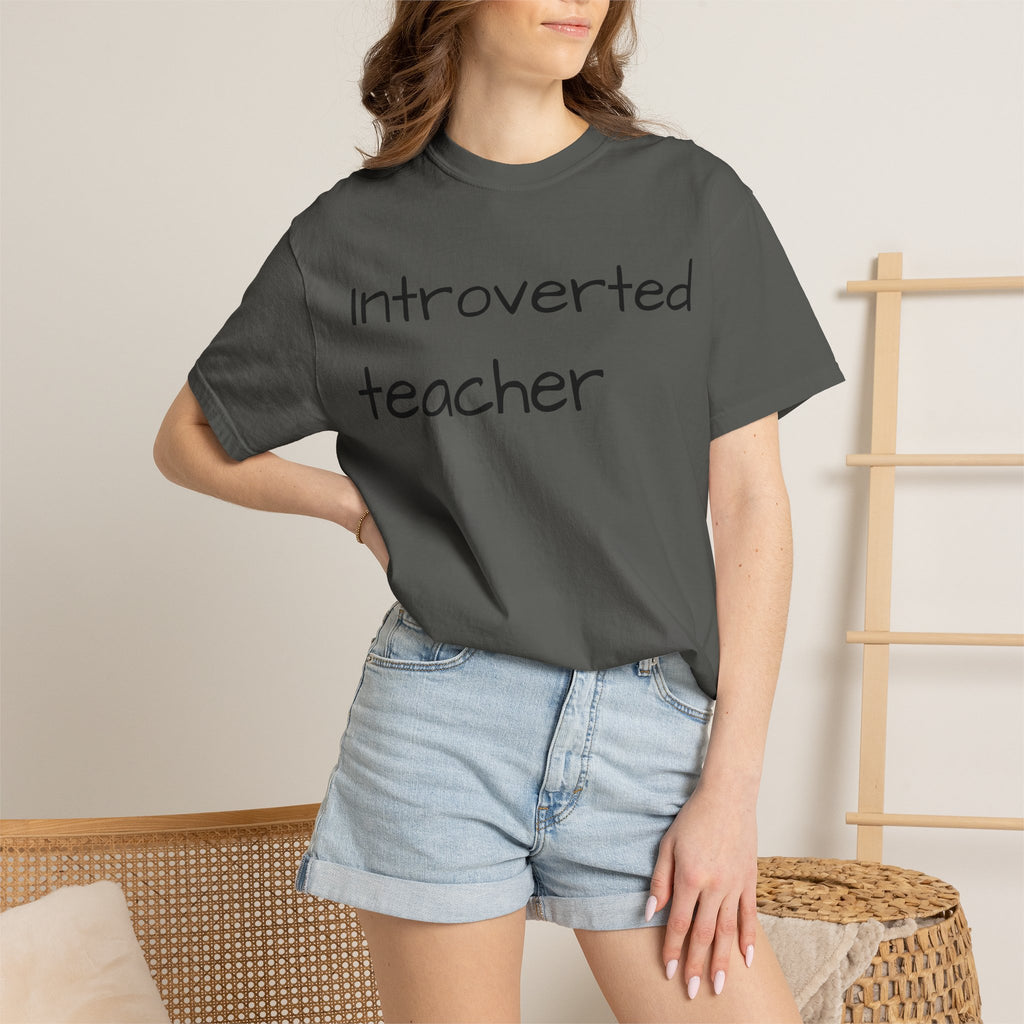 Introverted Teacher T-Shirt — Minimalist Teacher Gift
